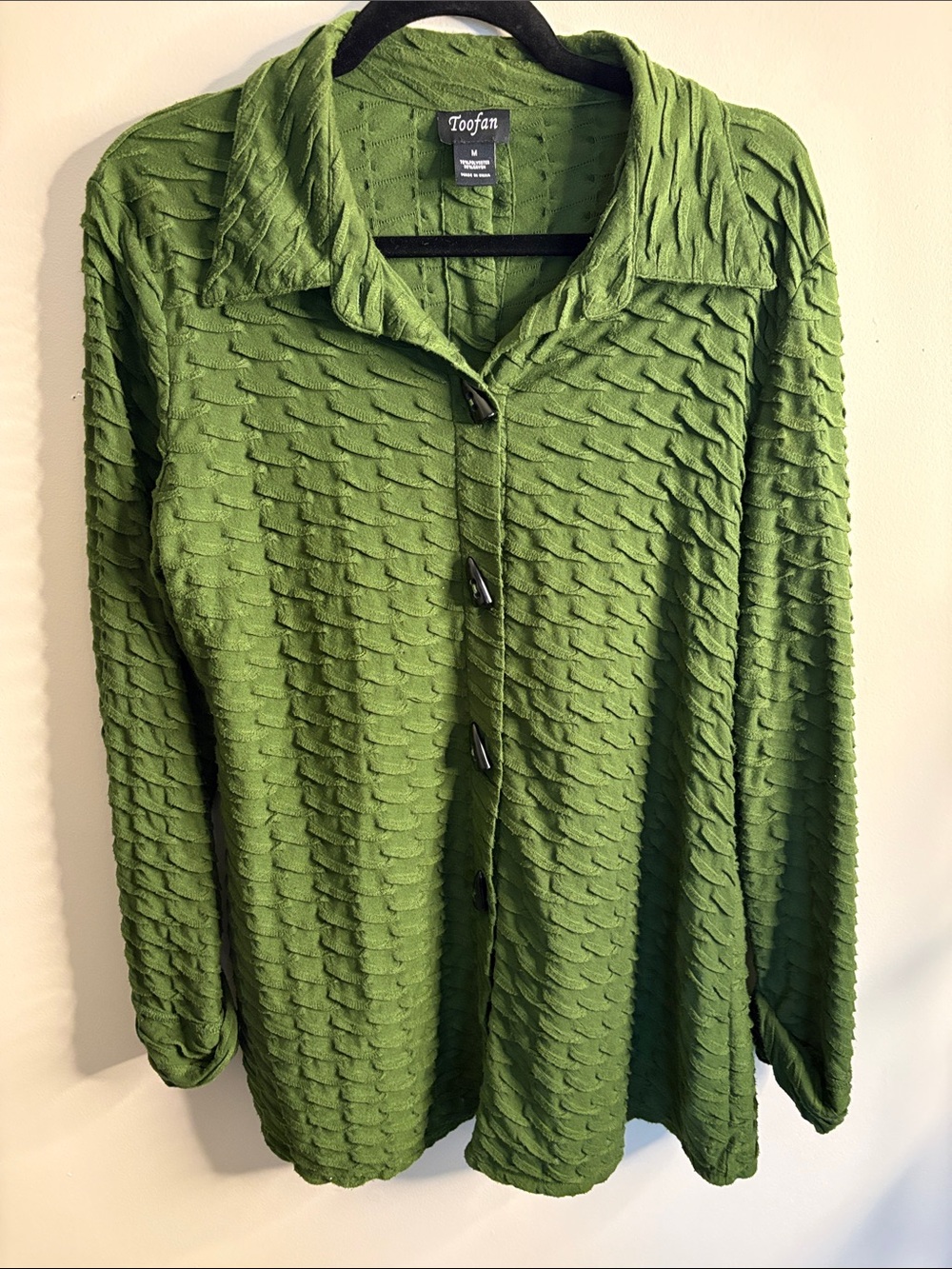 Toofan Green Textured Button-Down Shirt